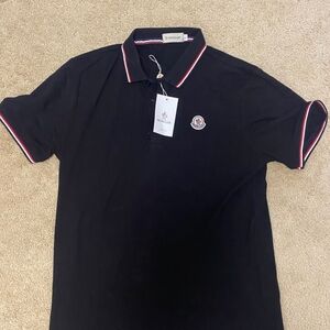 Moncler Polo Shirt with Red and White Accents